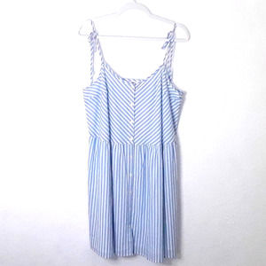 Levi's Stripe Cotton Sundress Dress - size Large, NWT! Orig $65 Blue White Light